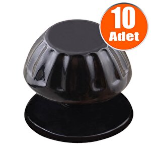 Papatya Kapı Tokmağı Kapı Topuzu Babası Kolu Siyah Metal Tokmak (10 Adet)