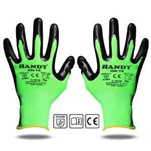 Handy Hn-16 Nitril Kaplama İş Eldiveni Sanayi İnşaat Usta Eldiven 9/l (1 Çi̇ft)