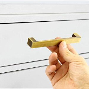 Bihter Düz Mobilya Mutfak Dolabı Çekmece Dolap Kapak Kulpu Kulbu Antik Sarı 128 Mm Metal Kulp