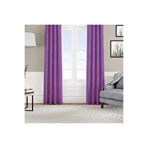 Kadife Dokulu Fon Perde Pilesiz Tek Kanat Mor 50x270 cm 