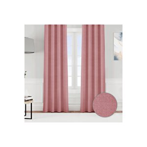 Keten Görünümlü Tek Kanat Fon Perde Pembe 50x270 cm 