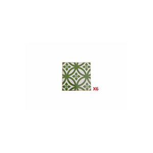 Porland Morocco Yeşil Bardak Altlığı 10x10cm 6'lı 04ap021641