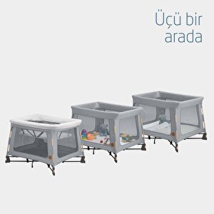 Maxi Cosi Swift 3'ü Bir Arada Beşik Seyahat Yatağı Oyun Parkı Beyond Grey Eco