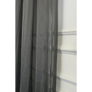 Murcia Dökümlü Tül Perde Pilesiz Antrasit