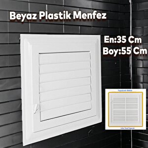 Menfez Banyo Wc Tuvalet Havalandırma Plastik Panjur Beyaz 35x55 Cm