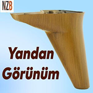 Mobilya Yatak Kanepe Sehpa Tv Ünitesi Koltuk Ayağı 12 Cm Kahverengi Ahşap Desenli Baza Ayak  (4 Adet)