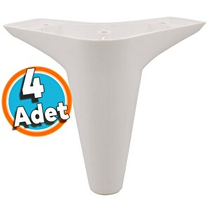 Mobilya Yatak Kanepe Sehpa Puf Koltuk Ayağı 12 Cm Beyaz Baza Ayak (4 Adet)