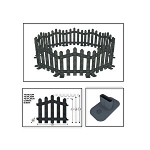 Dekoratif Plastik Alan Oluşturma Çiti Ve Bahçe Çiti Düz Zemin Ayaklı G: 0,55 Metre Y: 0,50 Metre