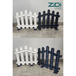 Dekoratif Plastik Alan Oluşturma ve Bahçe Çiti 1 ADET ÇİT (Y: 50 CM / G: 55 CM) SERT ZEMİN AYAKLI - Kahverengi