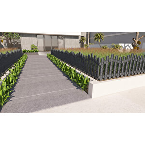 Dekoratif Plastik Bahçe Çiti – Peyzaj Çiti G: 0,55 Metre Y: 0,50 Metre Antrasit Antrasit Gri
