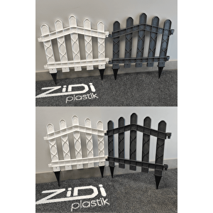 Dekoratif Plastik Bahçe ve Peyzaj Çiti 1 ADET ÇİT (Y: 50 CM / G: 55 CM) TOPRAK AYAKLI - Beyaz