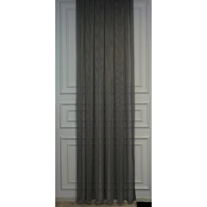 Murcia Dökümlü Tül Perde Pilesiz Koyu Gri 300x270 cm