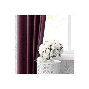 Blackout Karartma Tek Kanat Fon Perde Mürdüm 50x270 cm 