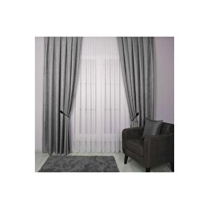 Hasır Dokulu Lüks Fon Perde Pilesiz Tek Kanat Açık Kahve 400x260 cm