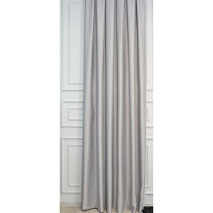Çift Taraflı Blackout Ekstrafor Büzgülü Rustik Ve Kornişe Uyumlu Tek Kanat Fon Perde Açık Gri 250x260 cm