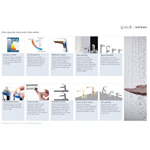 Vitra Memoria Gold Fotoselli Lavabo Bataryası Mat Altın Renkli Elektrikli Çift Su A4706033