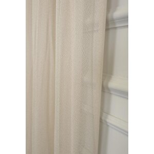Murcia Dökümlü Tül Perde Pilesiz Krem