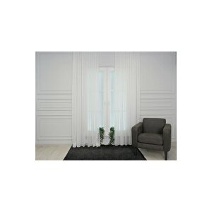 Murcia Dökümlü Tül Perde Pilesiz Ekru 400x270 cm