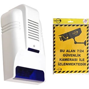 LR-OS30D-IS724 Caydırıcı Alarm Sireni Ve Kamera İle İzlenmektedir Uyarı Ikaz Levhası
