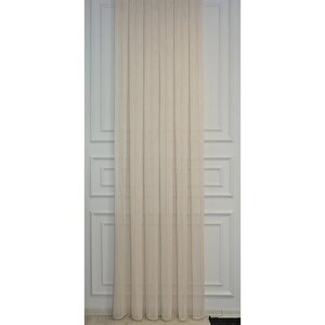 Murcia Dökümlü Tül Perde Pilesiz Krem 200x280 cm