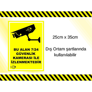LR-IS724 Güvenlik Kamerası İle İzlenmektedir Pvc Uyarı Levhası