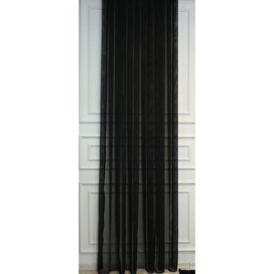 Murcia Dökümlü Tül Perde Pilesiz Siyah 500x270 cm