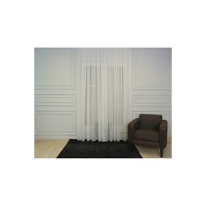 Damla Keten Görünümlü Leno Tül Perde Pilesiz Krem 100x260 cm