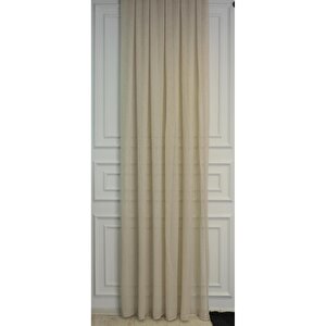 Damla Keten Görünümlü Leno Tül Perde Pilesiz Bej 600x270 cm