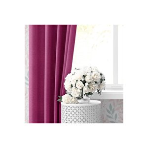 Blackout Karartma Tek Kanat Fon Perde Fuşya 100x260 cm