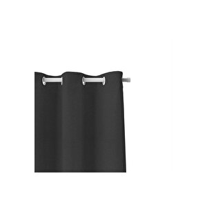 Halkalı Blackout Karartma Tek Kanat Fon Perde Siyah 220x260 cm