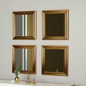 4'lü Gold Çerçeveli Ayna 40x40 Cm Pg003