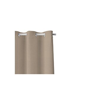 Halkalı Blackout Karartma Tek Kanat Fon Perde Sütlü Kahve 300x270 cm
