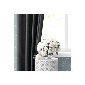 Blackout Karartma Tek Kanat Fon Perde Koyu Gri 140x260 cm