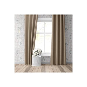 Blackout Karartma Tek Kanat Fon Perde Sütlü Kahve 350x280 cm