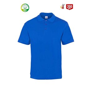Eco Polo Pi̇ke Kisa Kol T-shirt-8101-saks-mavi 4XL