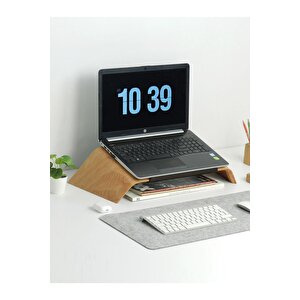 Dayanıklı Ahşap Notebook Yükseltici Ve Tutucu Masa Üstü Laptop Standı (kayın) Kayın