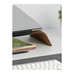 Doğal Ağaç Laptop Masa Standı Ve Yükseltici Notebook Tutucu (ceviz)