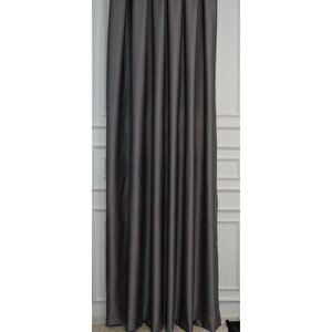 Çift Taraflı Blackout Ekstrafor Büzgülü Rustik Ve Kornişe Uyumlu Tek Kanat Fon Perde Koyu Gri 350x270 cm