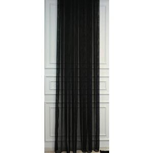 Murcia Dökümlü Tül Perde Pilesiz Siyah 800x270 cm