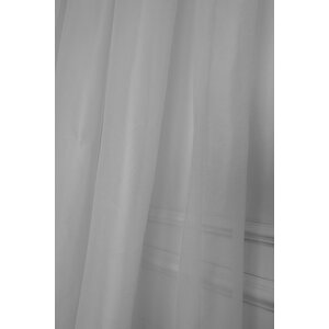 Parlak Vual Düz Tül Perde Gri 100x270 cm