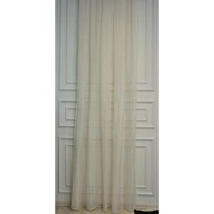 Parlak Vual Düz Tül Perde Açık Krem 100x280 cm