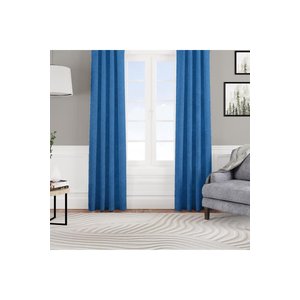 Kadife Dokulu Fon Perde Pilesiz Tek Kanat Açık Mavi 350x260 cm