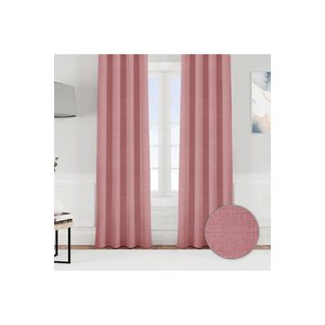 Keten Görünümlü Tek Kanat Fon Perde Pembe 350x260 cm