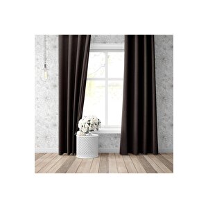 Blackout Karartma Tek Kanat Fon Perde Acı Kahve 100x260 cm