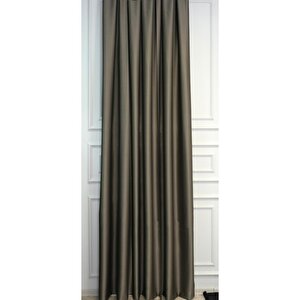 Çift Taraflı Blackout Ekstrafor Büzgülü Rustik Ve Kornişe Uyumlu Tek Kanat Fon Perde Gri 140x270 cm