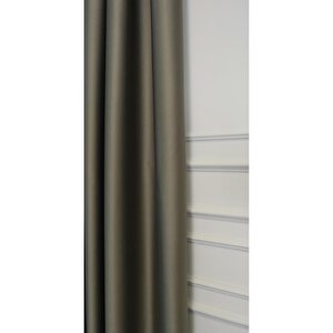 Çift Taraflı Blackout Ekstrafor Büzgülü Rustik Ve Kornişe Uyumlu Tek Kanat Fon Perde Gri