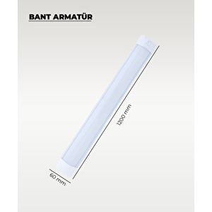 36w Beyaz Led Bant Armatür 3200K Sarı Işık - 2 Adet