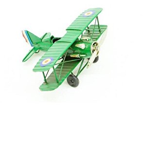 Dekoratif Metal Uçak Çift Kanatlı Dekoratif Bibloknm-c0204