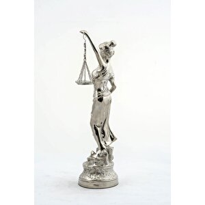 Dekoratif Zamak Adalet Terazisi Heykel Biblo 48 Cm Biblo