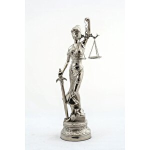 Dekoratif Zamak Adalet Terazisi Heykel Biblo 48 Cm Biblo